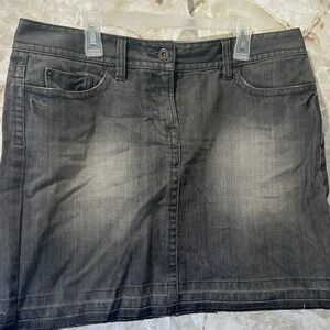 ANN TAYLOR LOFT Women's Gray Wash Denim Mini Skirt‎ Size 6 Casual
